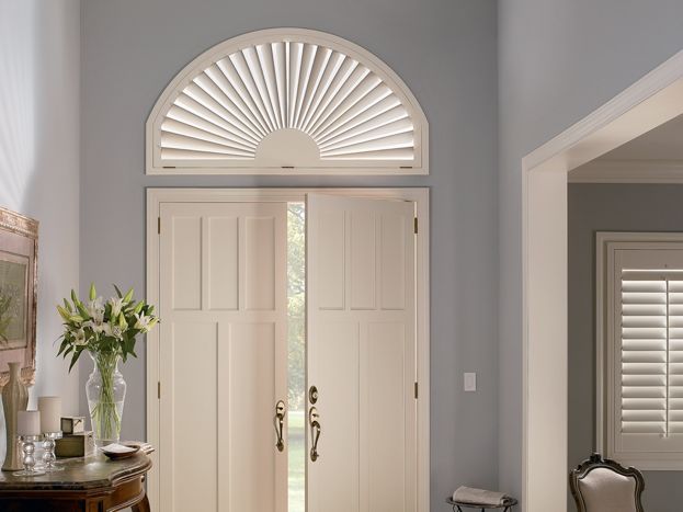 Window Treatments for Arches: NewStyle® hybrid shutters